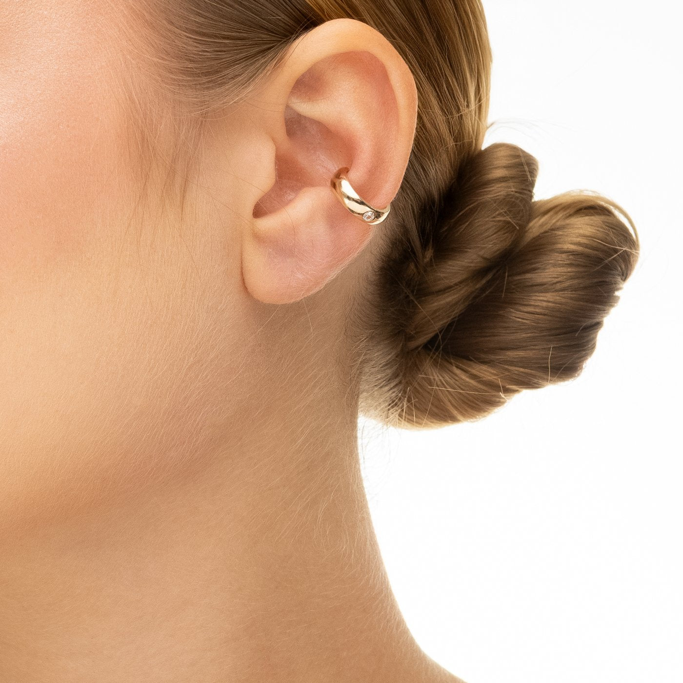 Piercing fake com zircônia banhado a ouro 18k