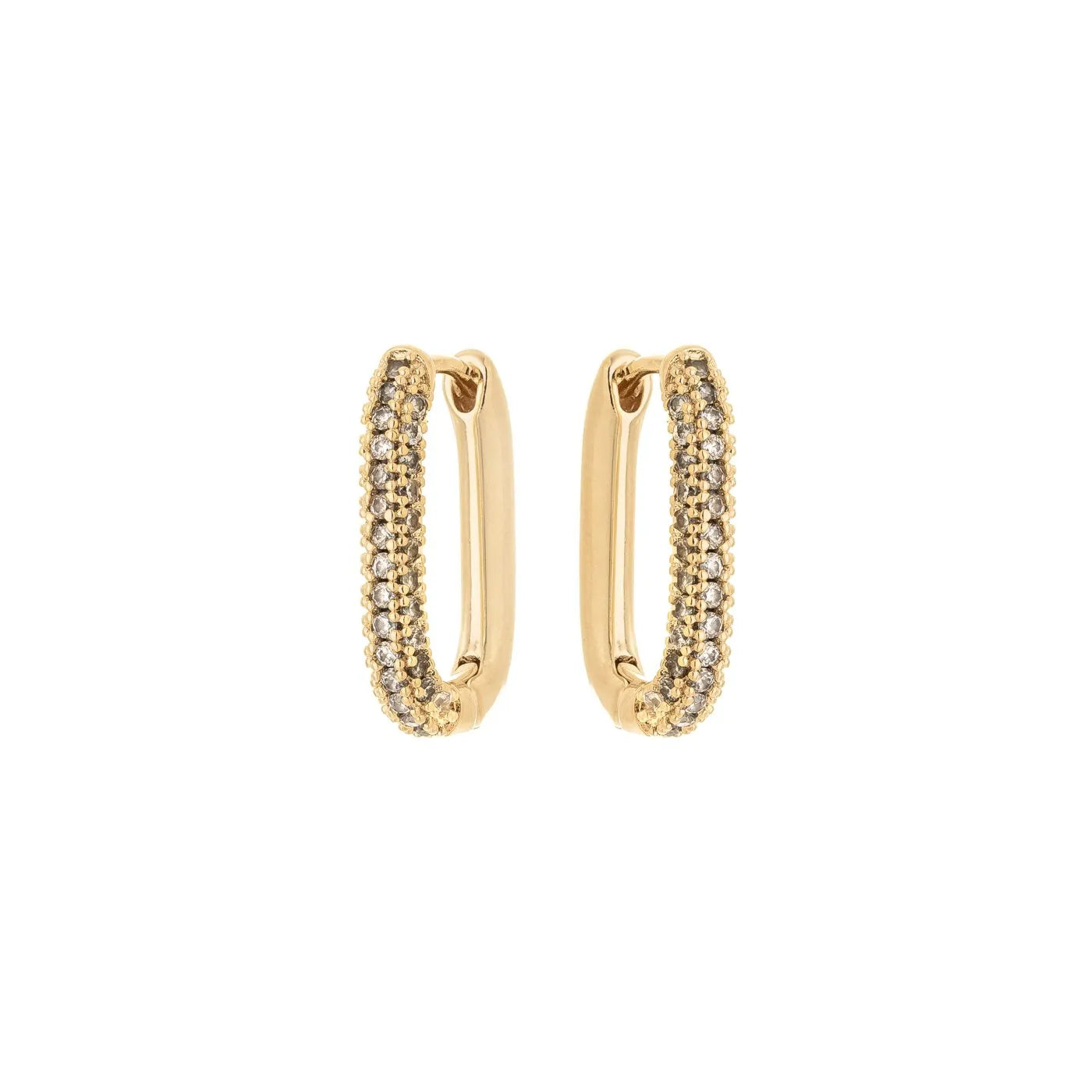 Argola articulada com zircônias banhada a ouro 18k - Biju & Cia.