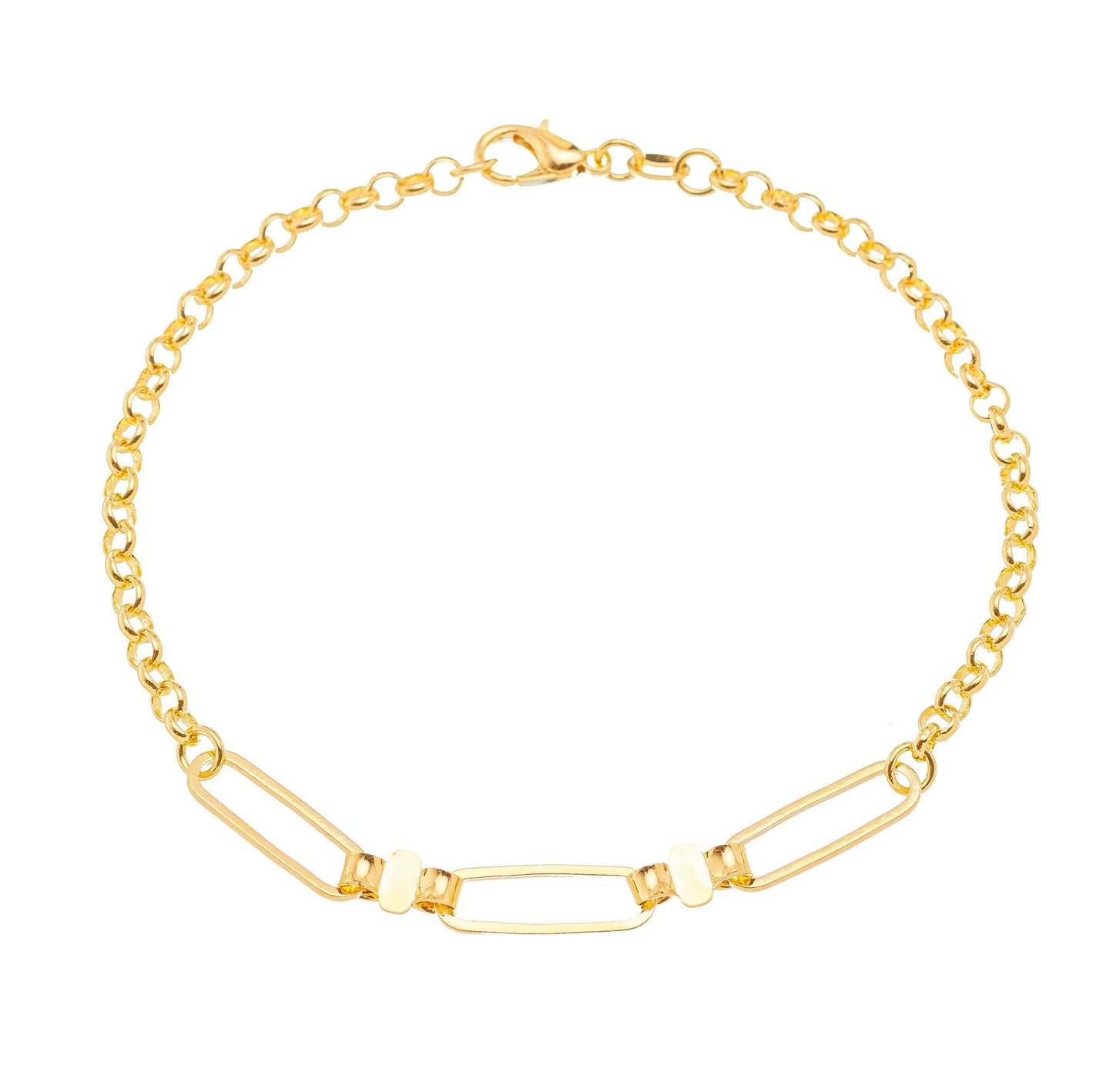 Pulseira oval banhada a ouro 18k - Biju & Cia.