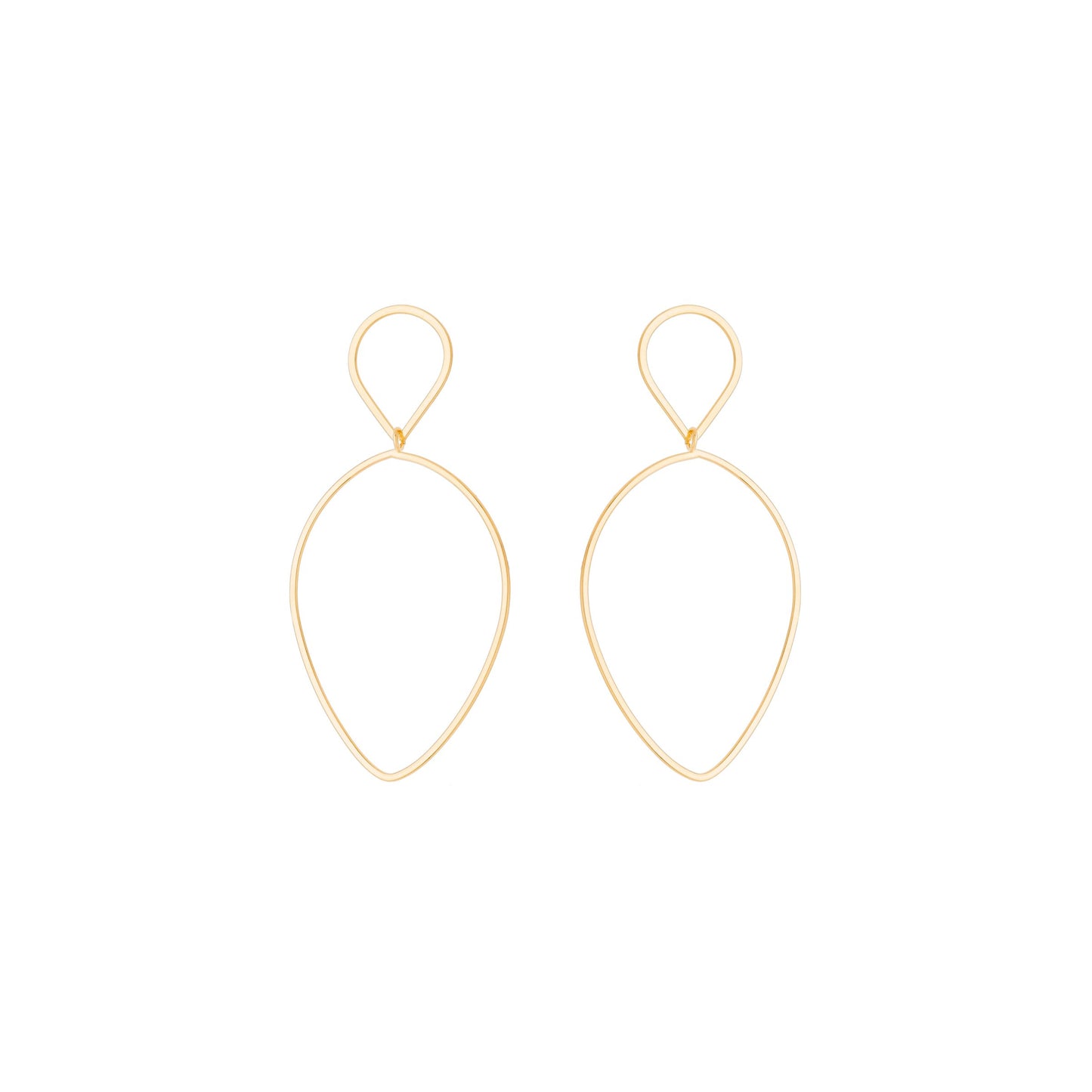 Brinco de fio em formato de gota banhado a ouro 18k