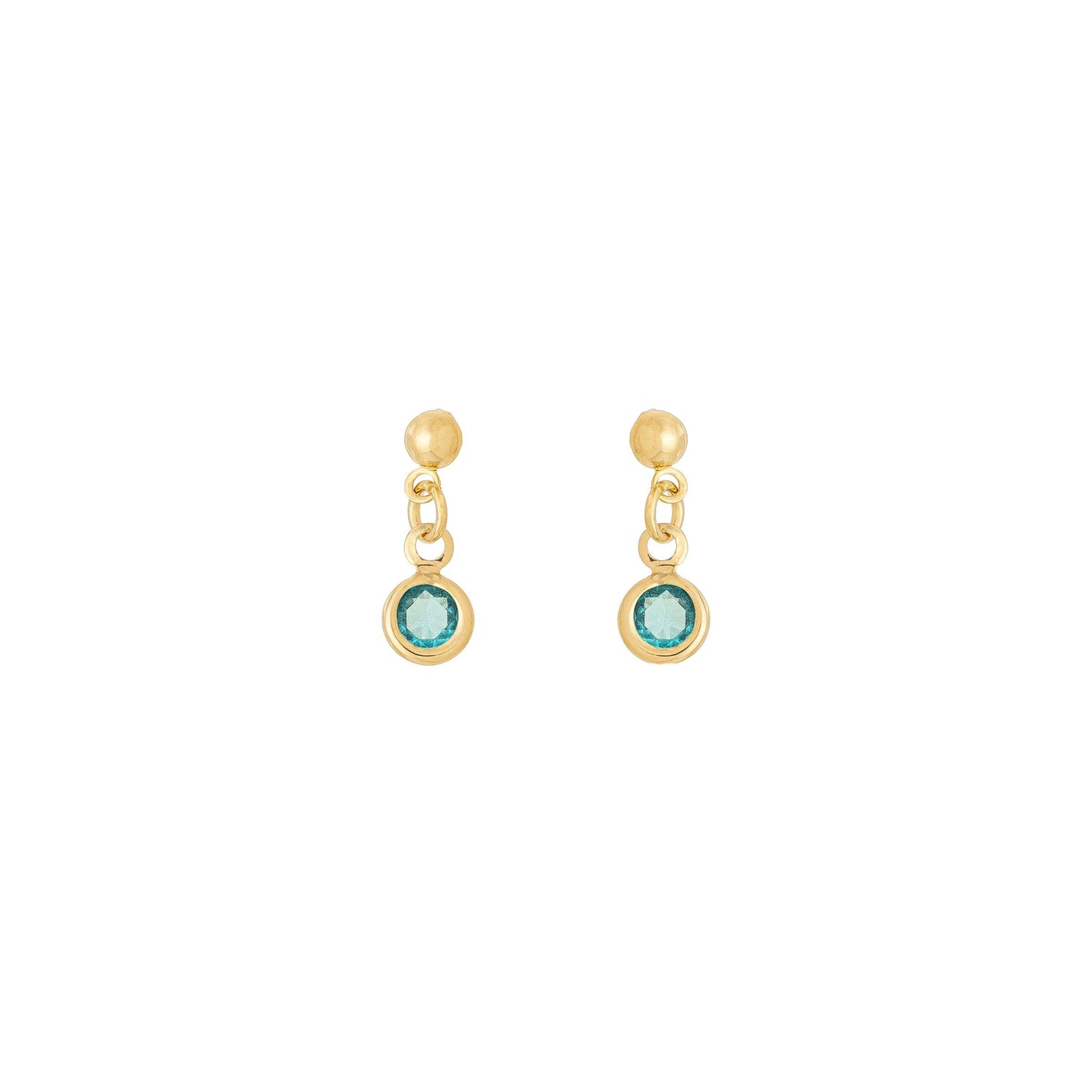 Brinco com pedrinha azul banhado a ouro 18k - Biju & Cia.