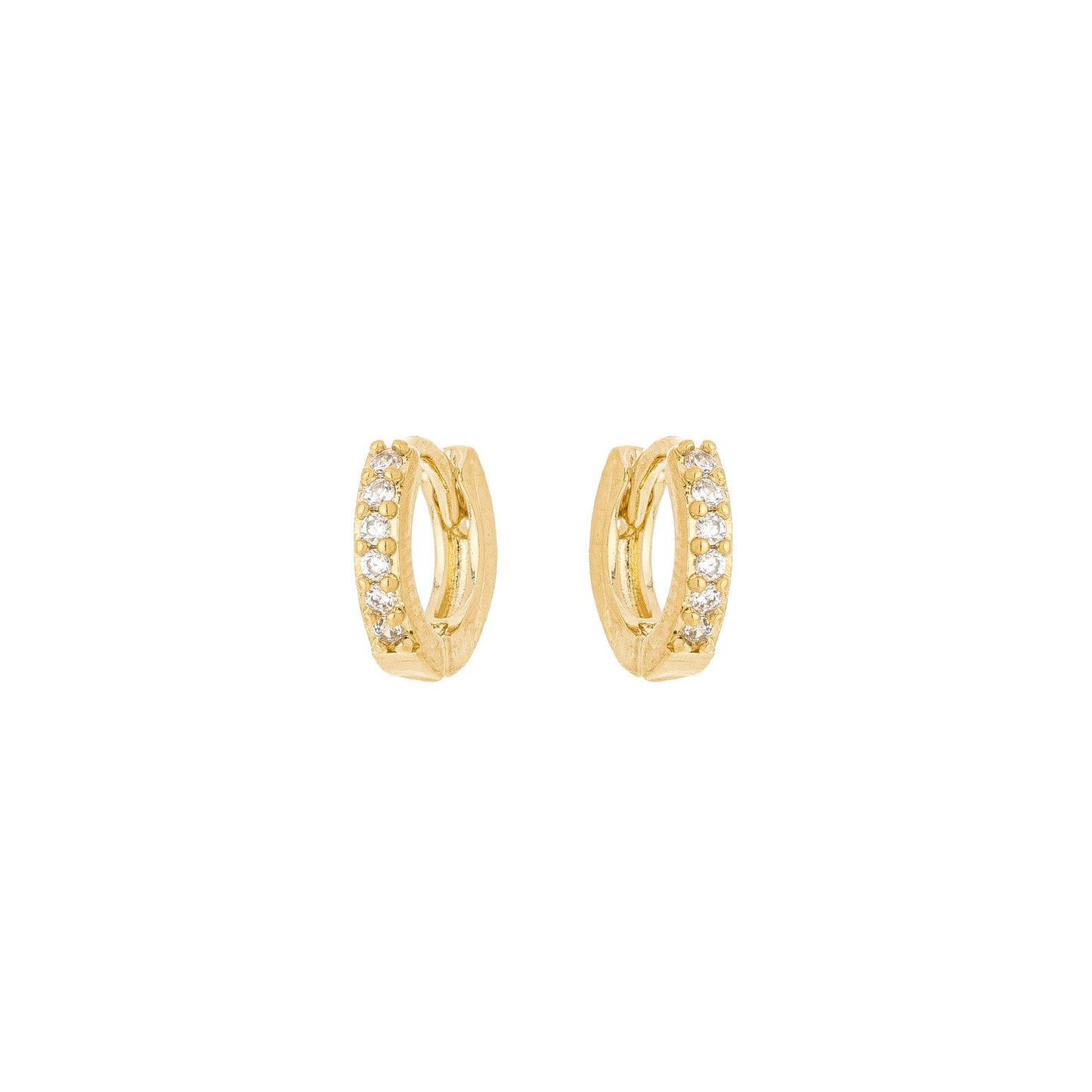 Argola zircônia banhada a ouro 18k - Biju & Cia.