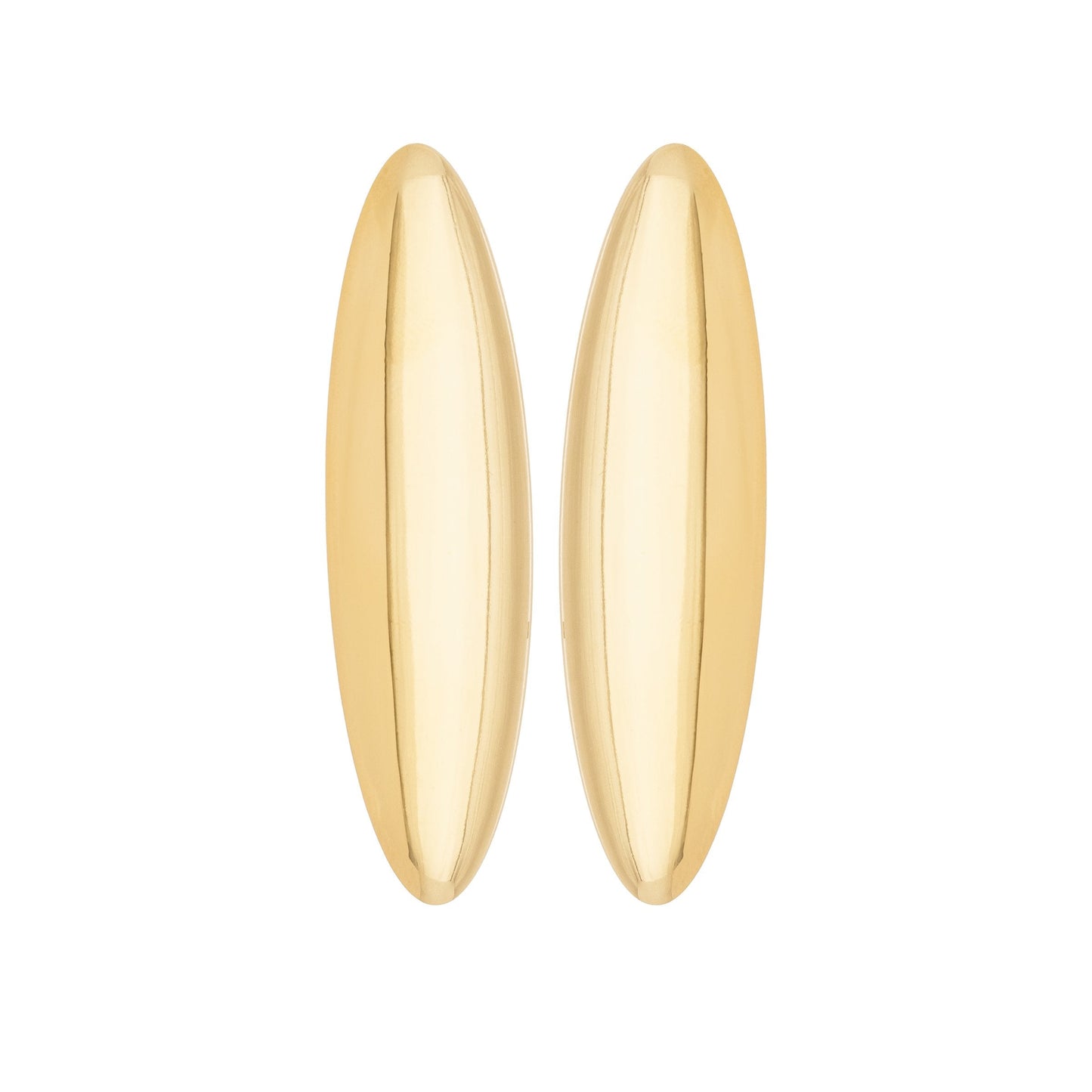 Brinco oval liso banhado a ouro 18k - Biju & Cia.