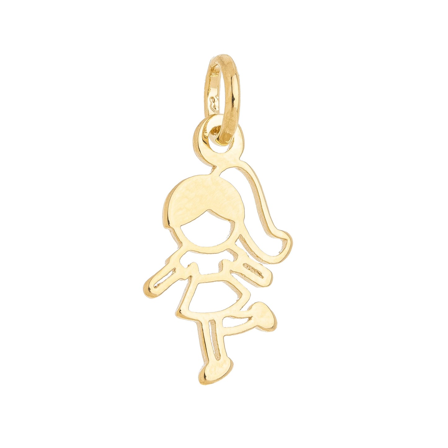 Pingente menina banhado a ouro 18k - Biju & Cia.