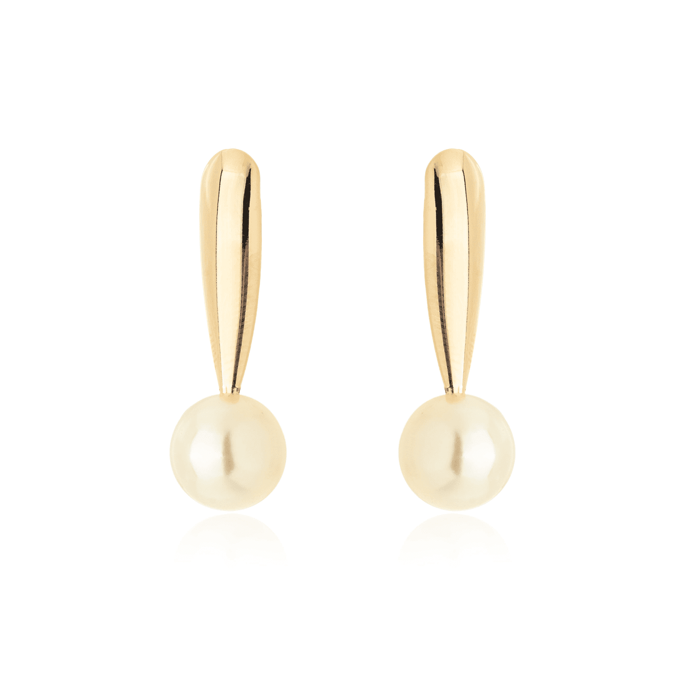 Brinco de pérola banhado a ouro 18k - Biju & Cia.