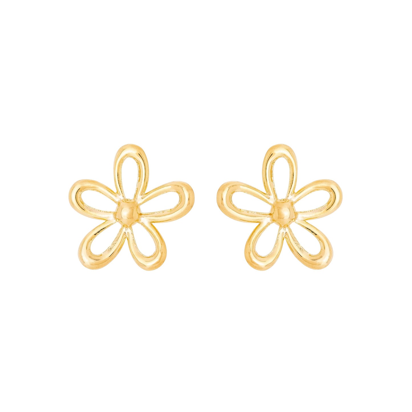 Brinco Flor banhado a ouro 18k - Biju & Cia.
