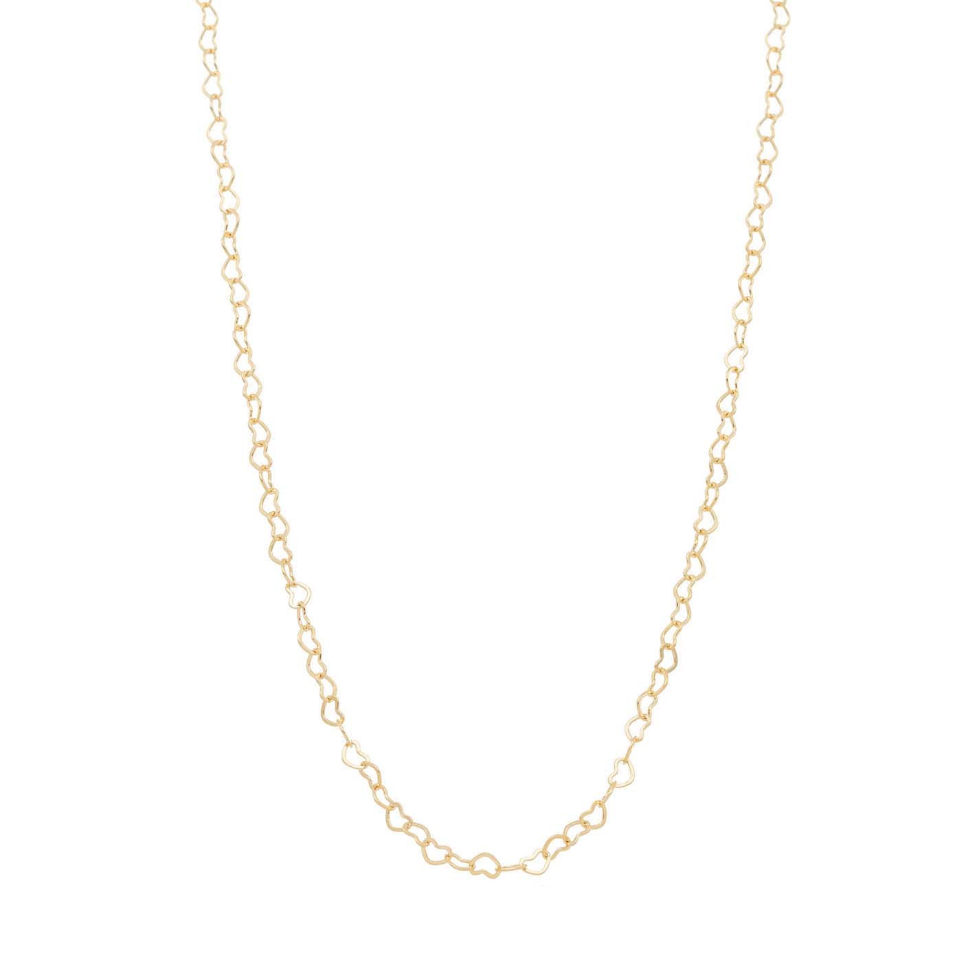 Corrente de mini corações de 45cm banhada a ouro 18k - Biju & Cia.