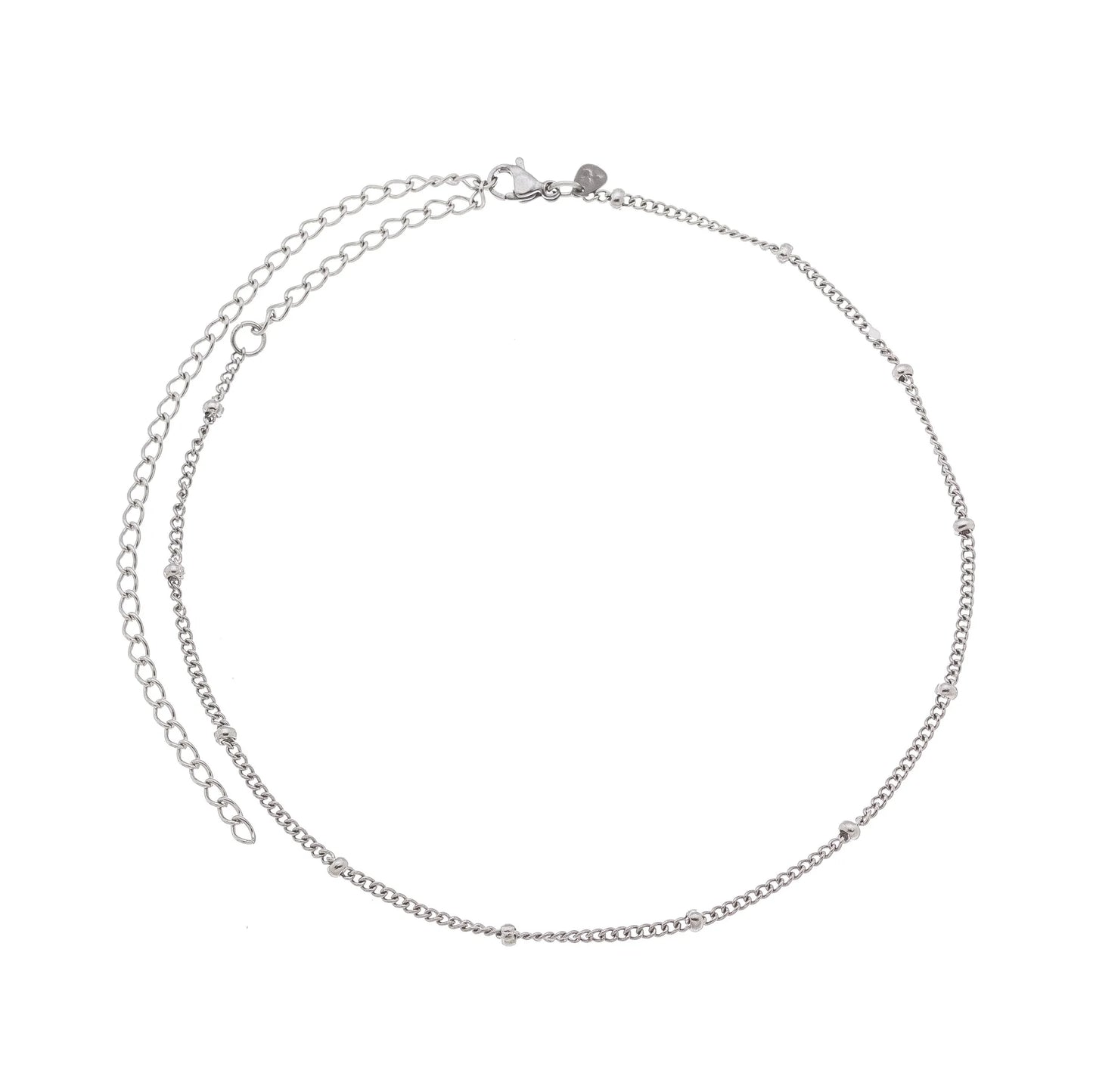 Gargantilha choker com bolinhas em aço inox - Biju & Cia.