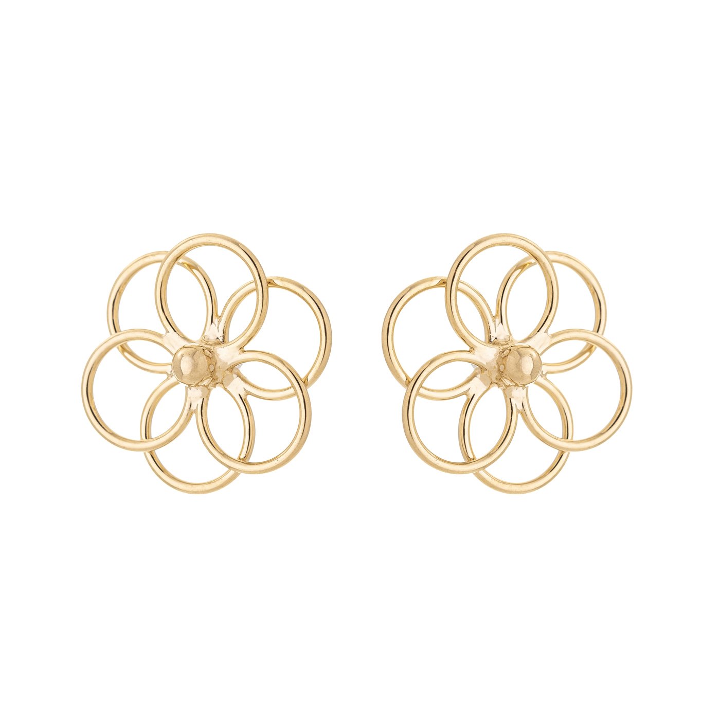 Brinco flor banhado a ouro 18k