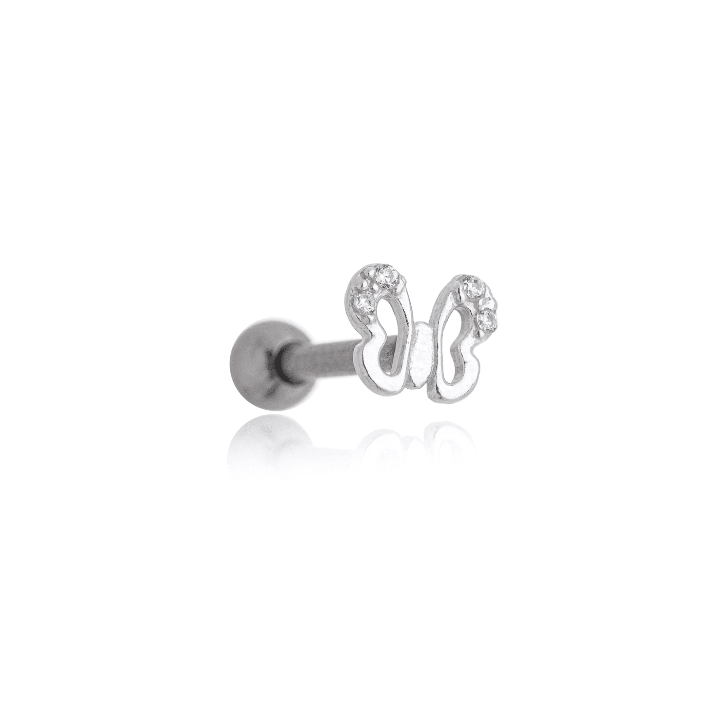 Piercing borboleta em prata 925