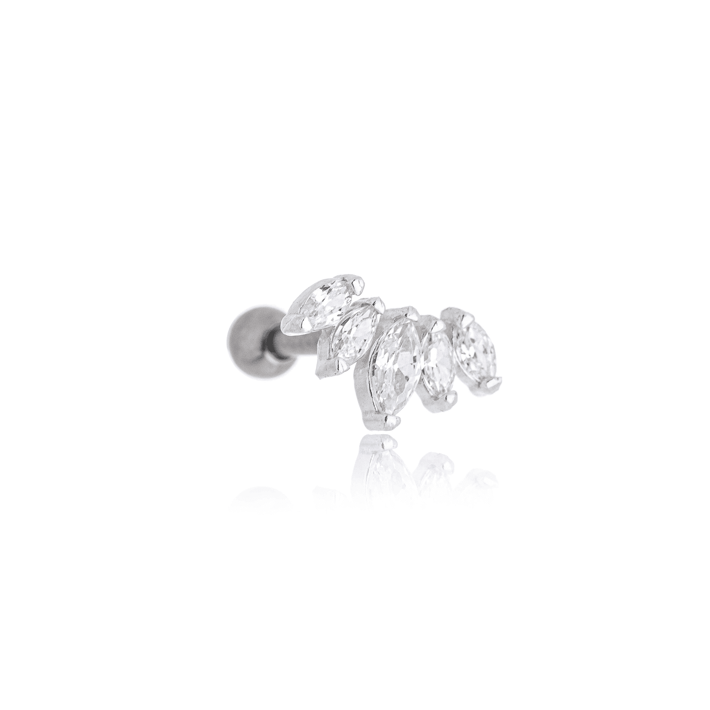 Piercing com zircônias em prata 925
