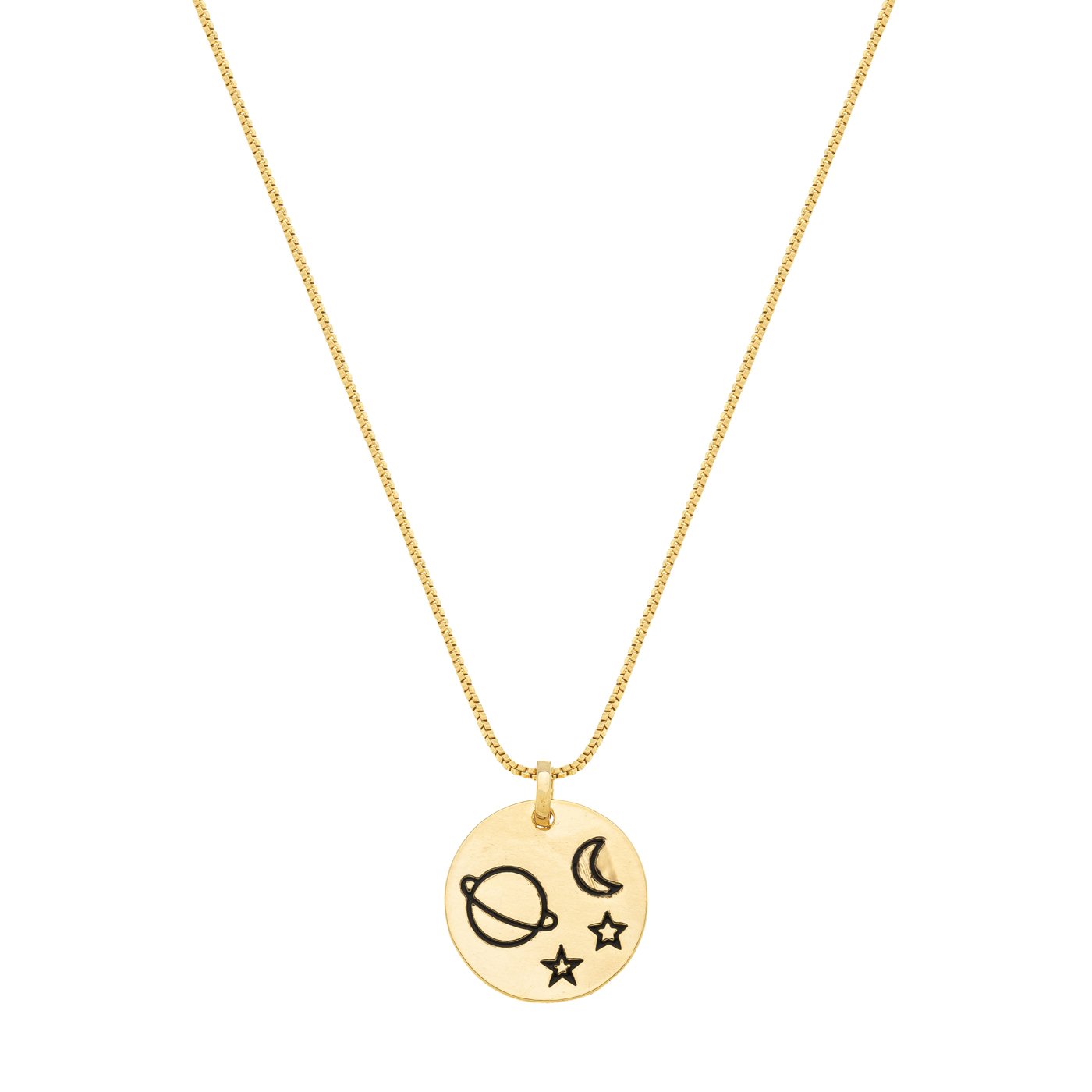 Gargantilha astros banhada a ouro 18k - Biju & Cia.