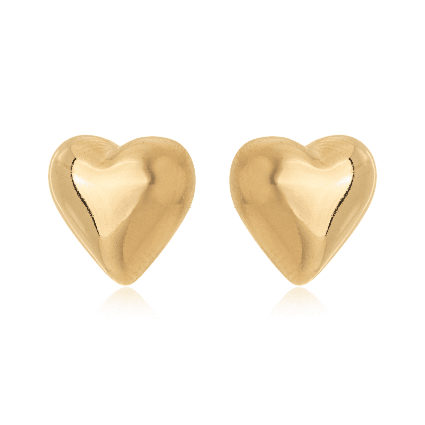 Brinco de coração banhado a ouro 18k - Biju & Cia.