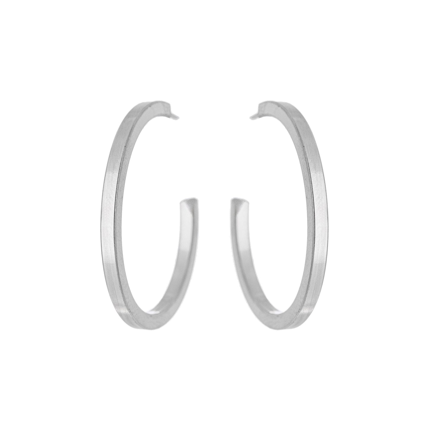Brinco de argola quadrada em aço inox - Biju & Cia.
