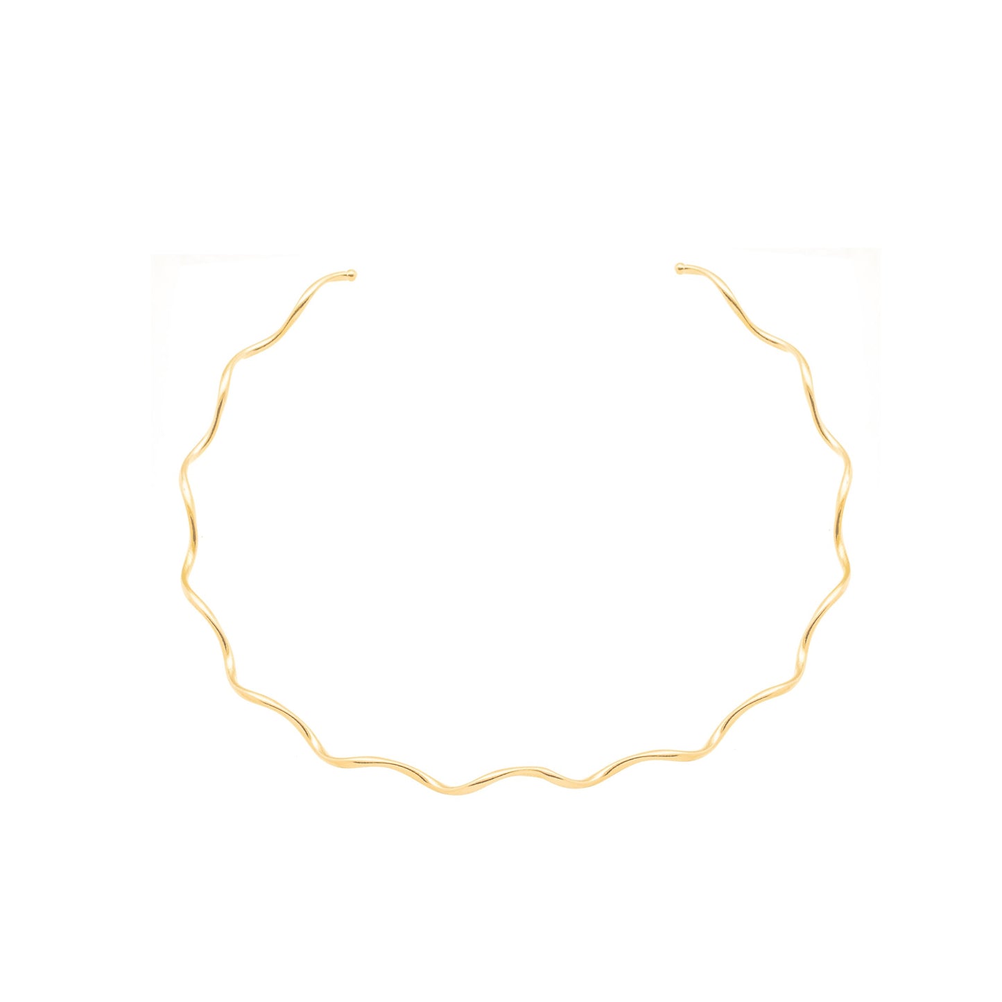 Colar choker aro ondulado banhado a ouro 18k - Biju & Cia.