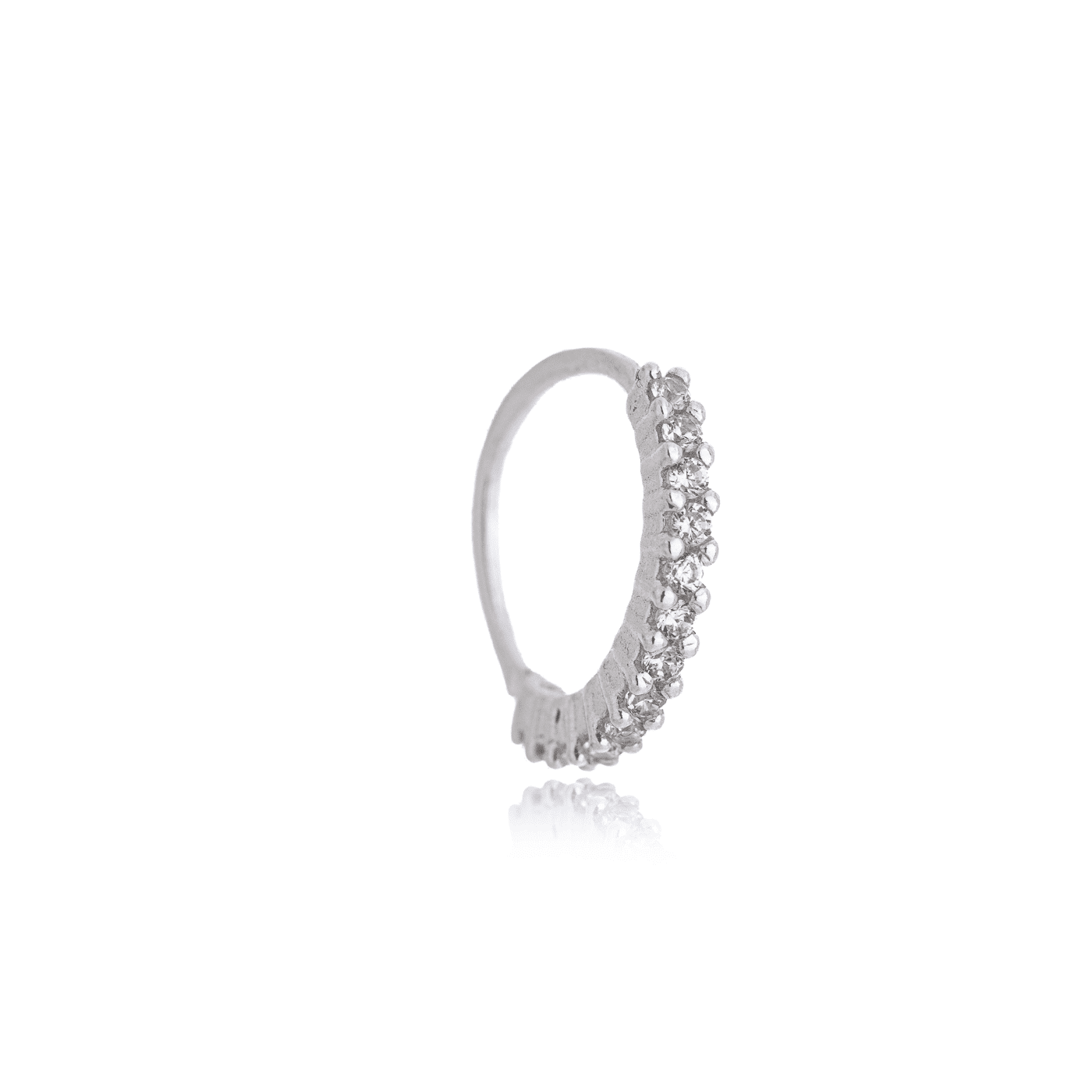Piercing argolinha com zircônias em prata 925 - Biju & Cia.