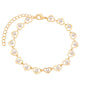 Pulseira de corações com pérolas banhada a ouro 18k - Biju & Cia.