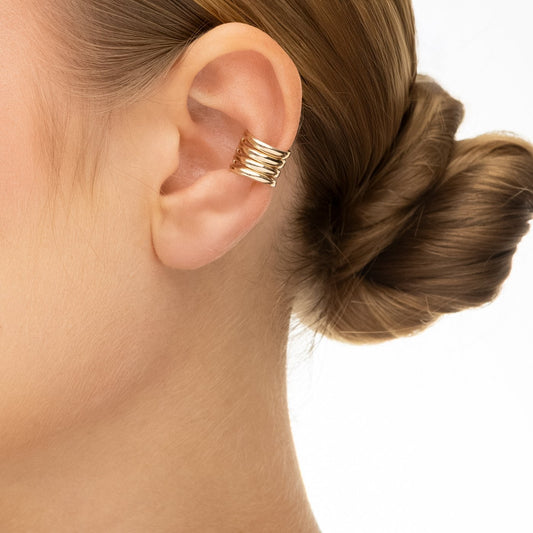 Piercing fake quatro fios banhado a ouro 18k