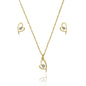 Conjunto coração com zircônia banhado a ouro 18k - Biju & Cia.