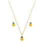 Conjunto de abacaxi com resina banhado a ouro 18k - Biju & Cia.