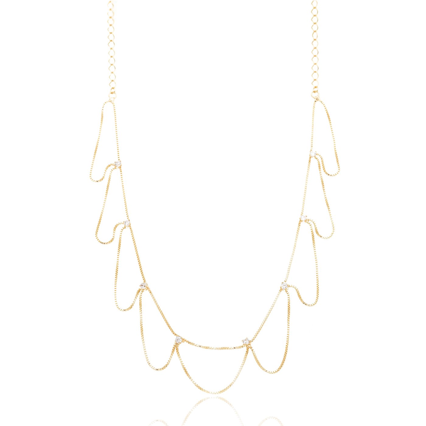 Gargantilha choker turca com zircônias banhada a ouro 18k - Biju & Cia.