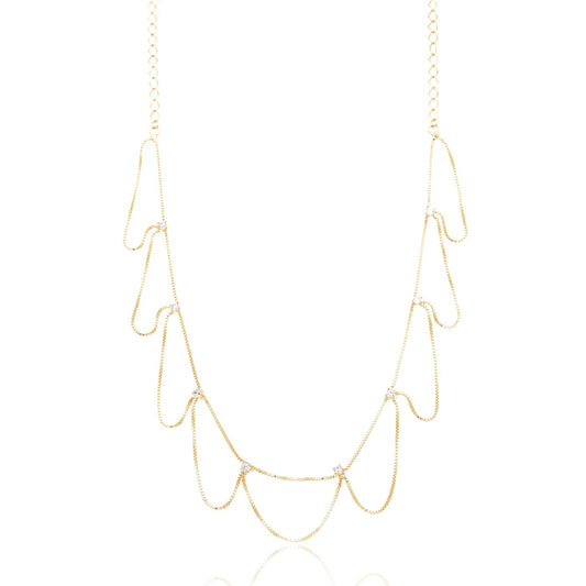 Gargantilha choker turca com zircônias banhada a ouro 18k - Biju & Cia.