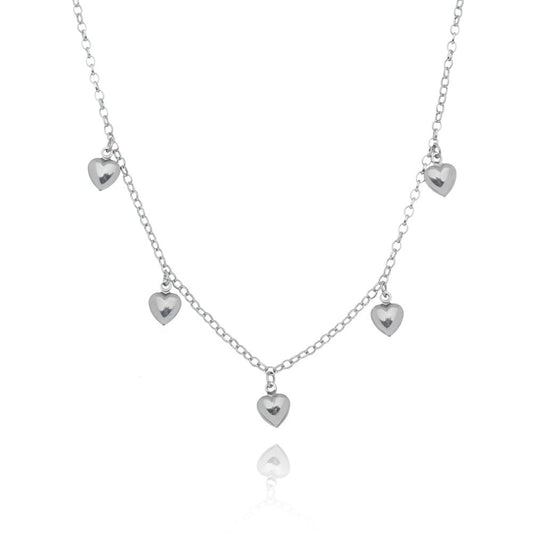 Gargantilha choker corações em aço inox - Biju & Cia.