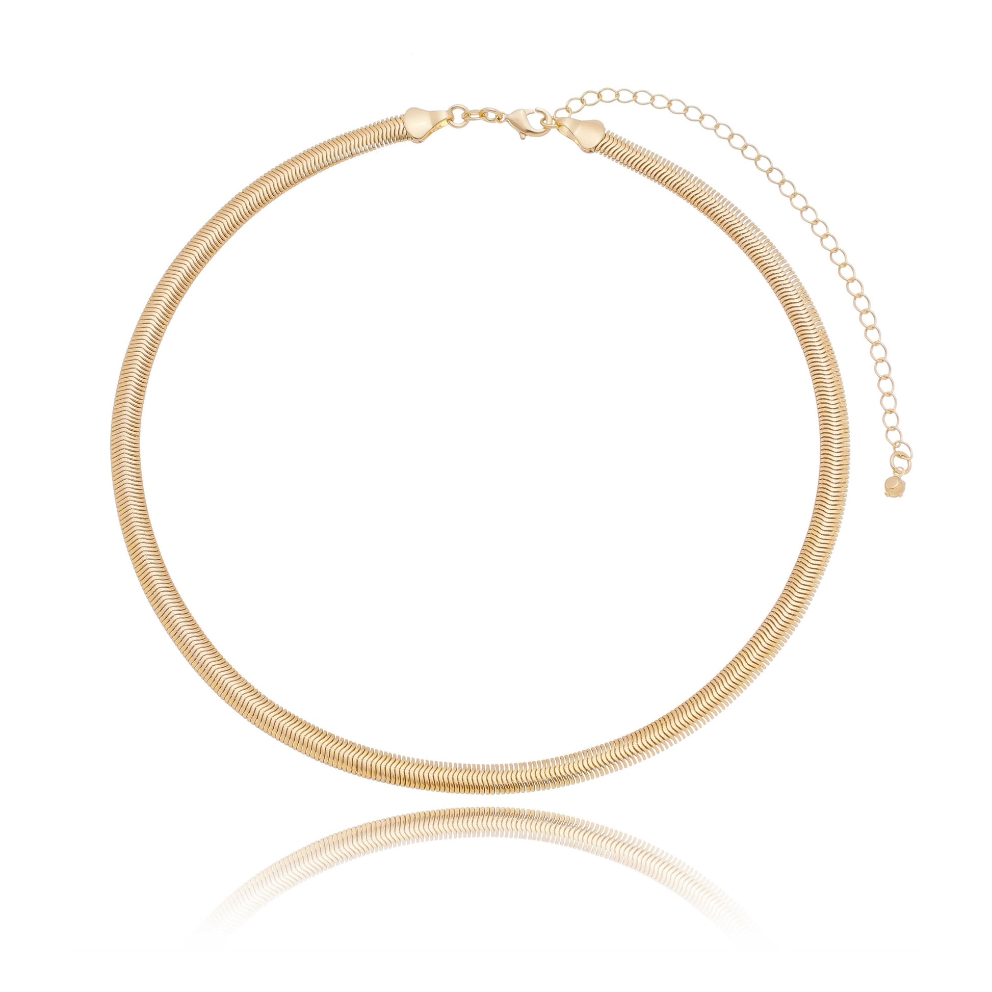 Choker lisa banhada a ouro 18k - Biju & Cia.