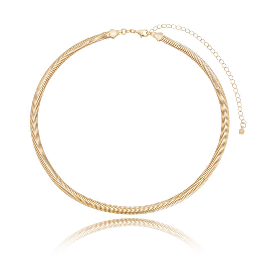 Choker lisa banhada a ouro 18k - Biju & Cia.