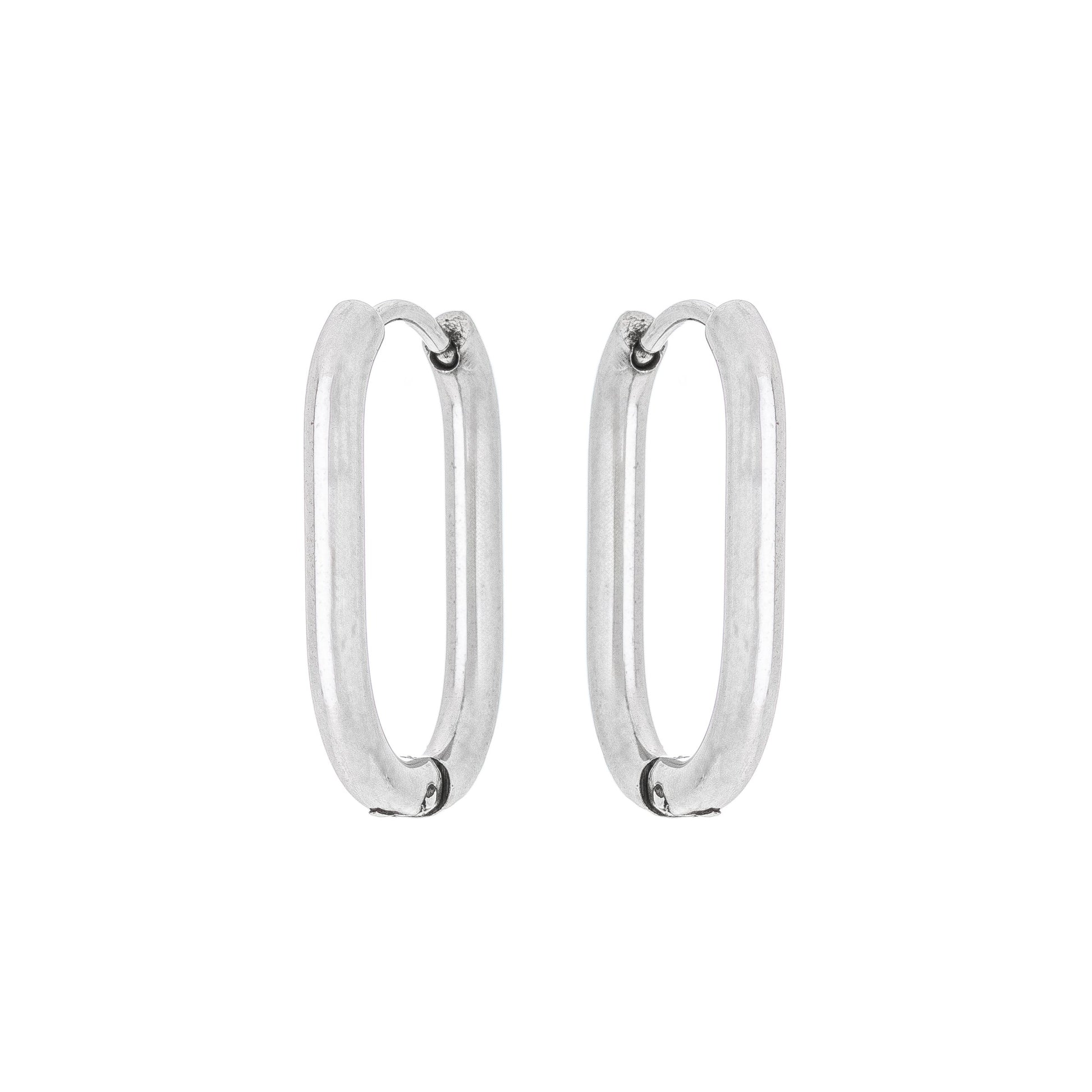 Brinco de argola articulada em aço inox - Biju & Cia.