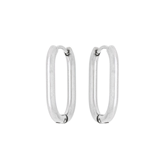 Brinco de argola articulada em aço inox - Biju & Cia.