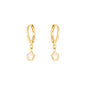 Brinco de argola com trevo de zircônia banhado a ouro 18k - Biju & Cia.