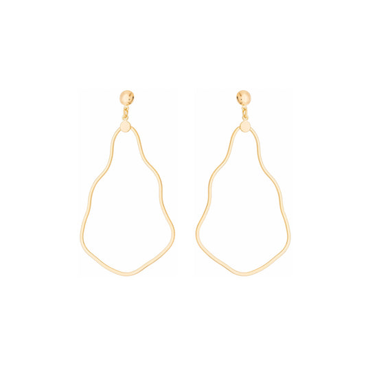 Brinco de fio ondulado banhado a ouro 18k - Biju & Cia.