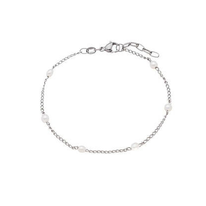 Pulseira com pérolas em aço inox - Biju & Cia.