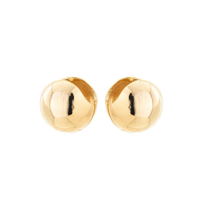 Brinco articulado bola lisa banhado a ouro 18k - Biju & Cia.