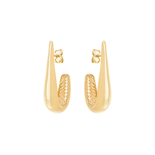 Argola gota banhada a ouro 18k - Biju & Cia.