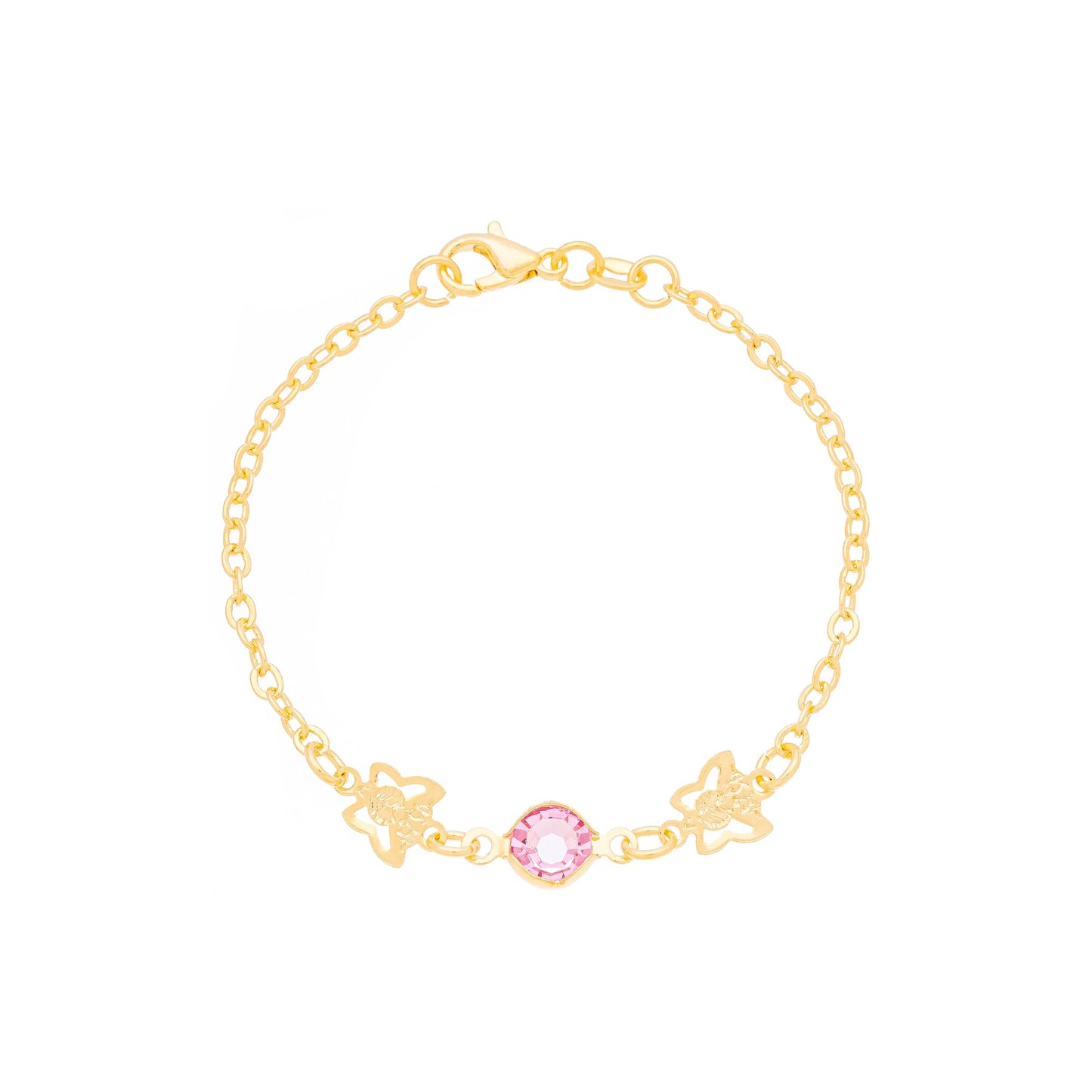Pulseira infantil com borboleta banhada a ouro 18k
