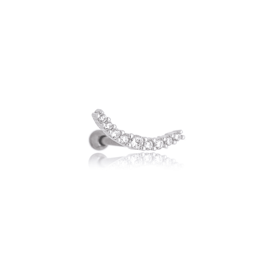 Piercing com zircônias em prata 925