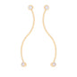 Brinco com fio curvado com zircônia banhado a ouro 18k - Biju & Cia.