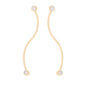 Brinco com fio curvado com zircônia banhado a ouro 18k - Biju & Cia.