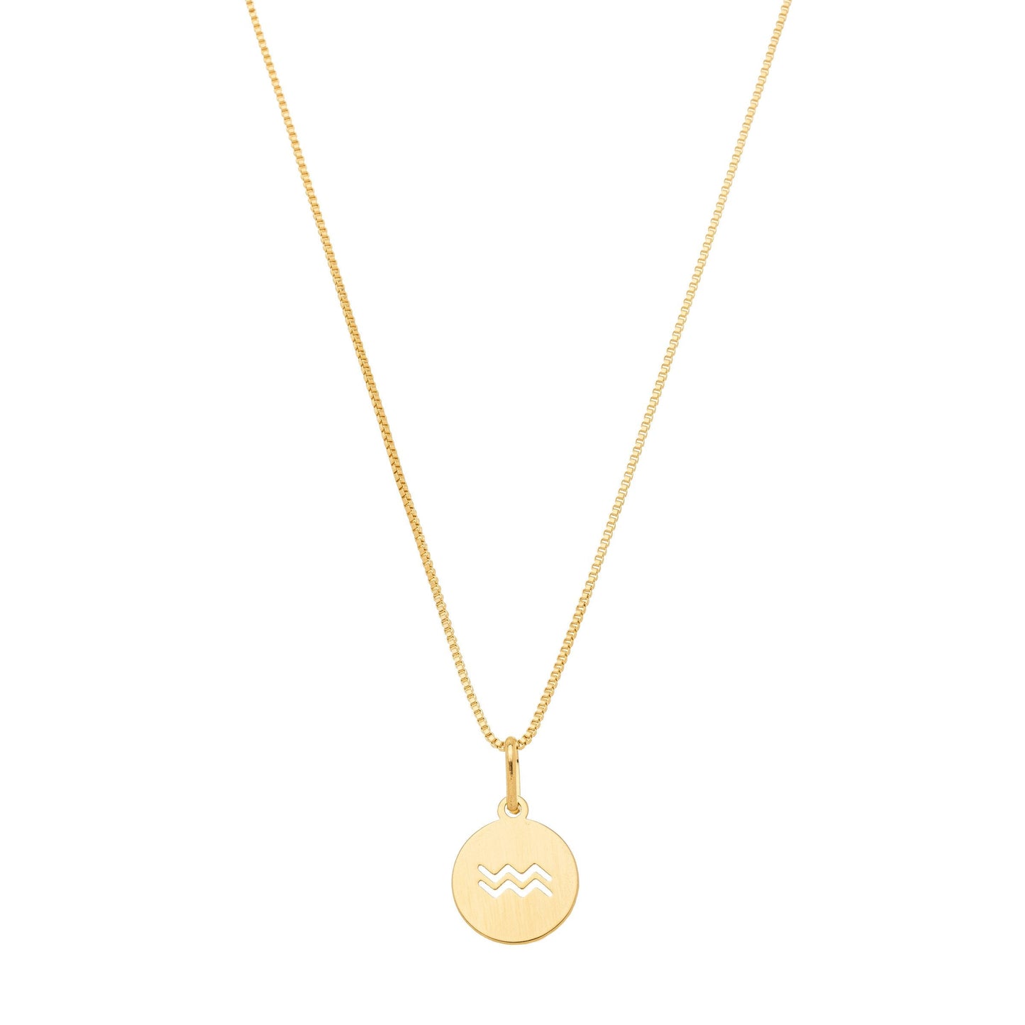 Gargantilha com pingente redondo de signos banhada a ouro 18k - Biju & Cia.