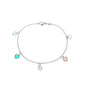Pulseira com corações coloridos em aço inox - Biju & Cia.