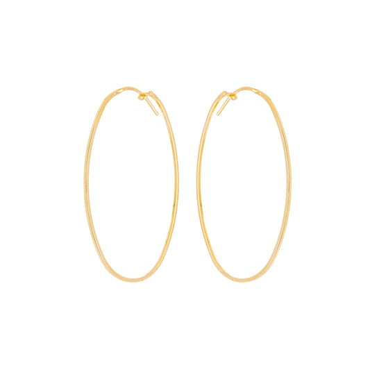 Argola oval passante banhada a ouro 18k - Biju & Cia.