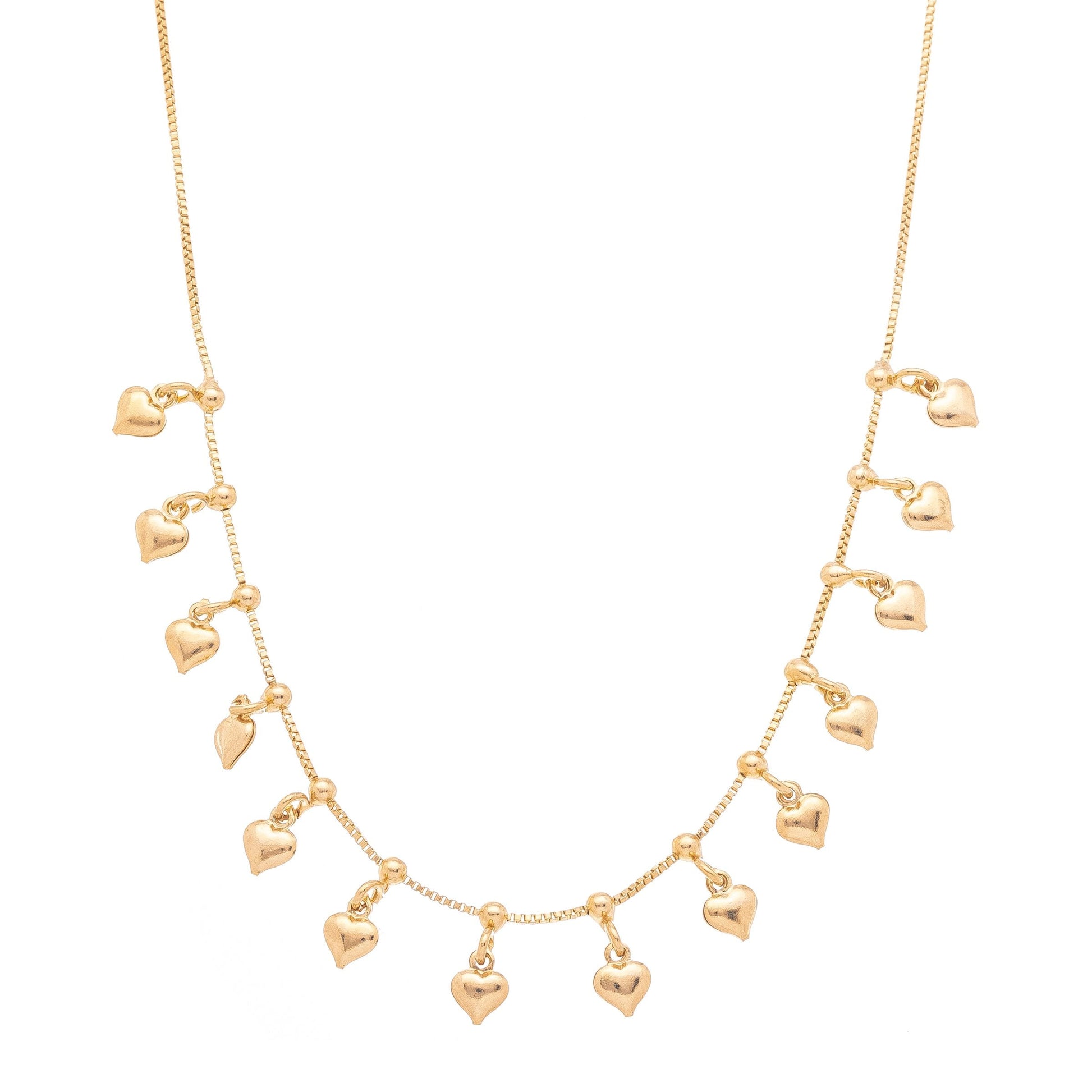 Choker corações banhada a ouro 18k - Biju & Cia.
