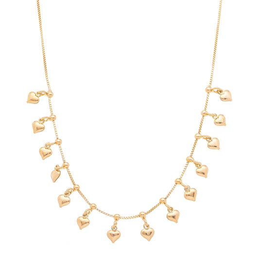 Choker corações banhada a ouro 18k - Biju & Cia.