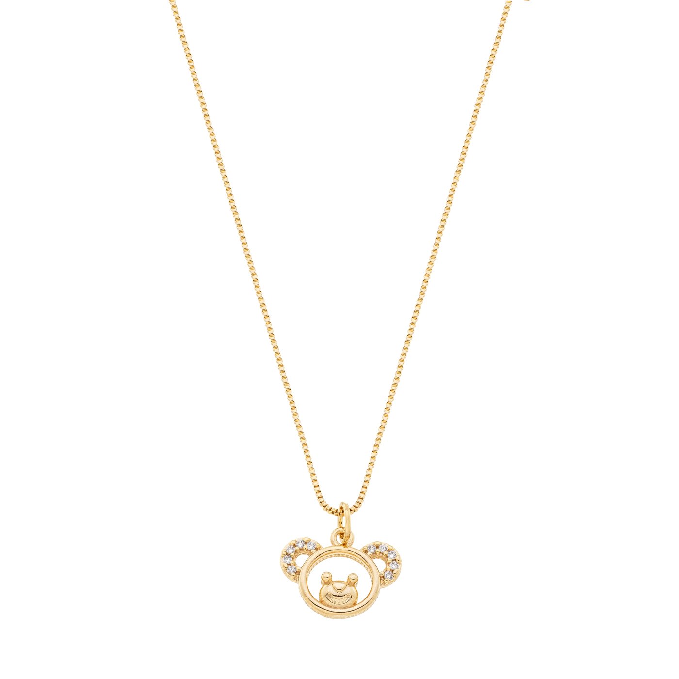 Gargantilha de urso com zircônias banhada a ouro 18k - Biju & Cia.