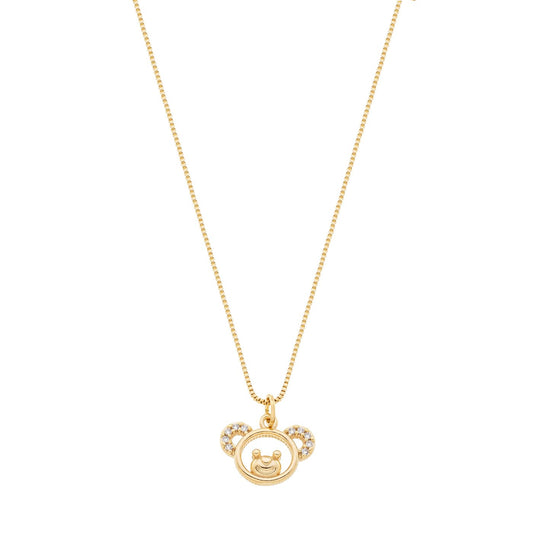 Gargantilha de urso com zircônias banhada a ouro 18k - Biju & Cia.