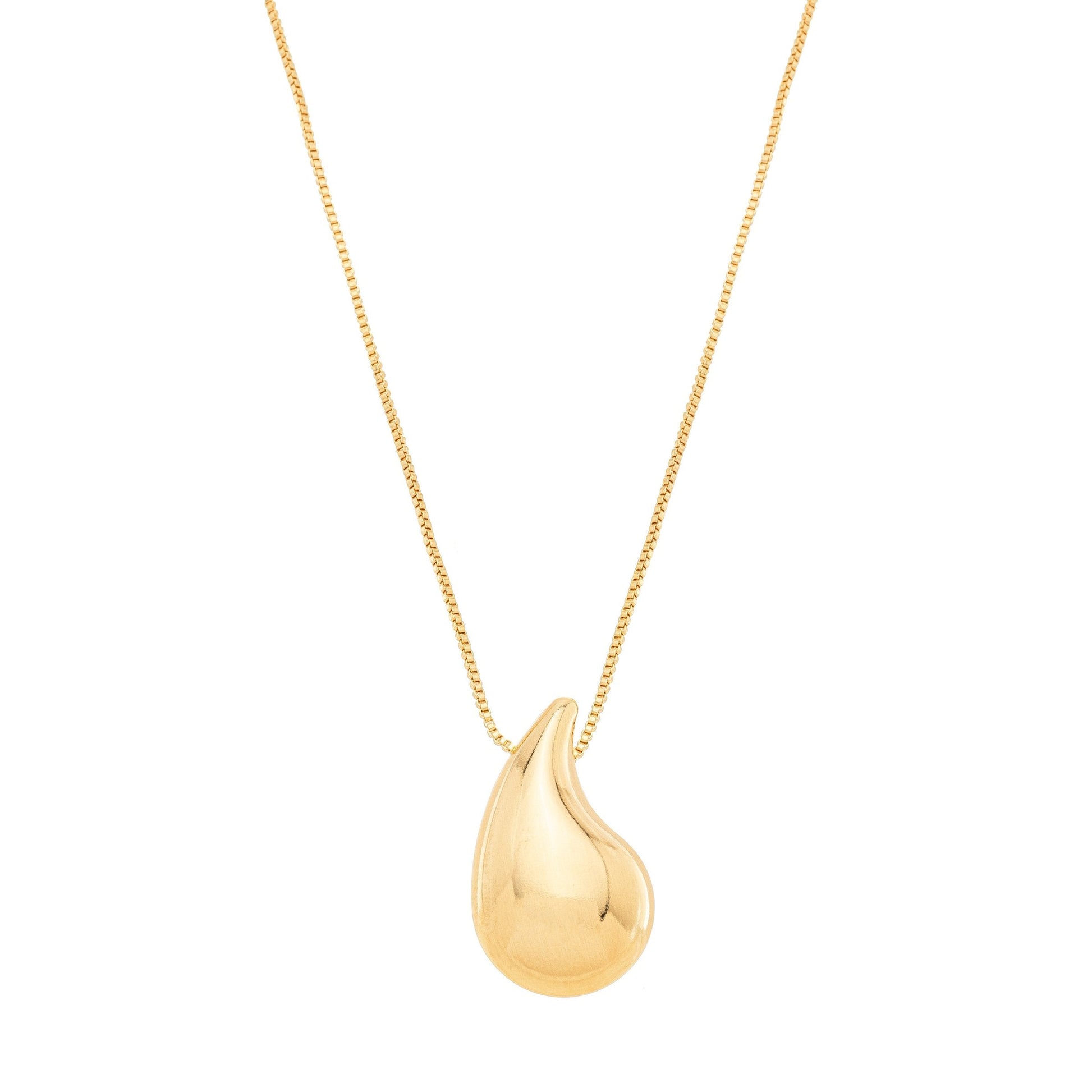 Gargantilha com pingente de gota banhada a ouro 18k - Biju & Cia.