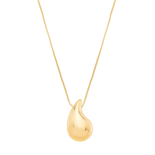 Gargantilha com pingente de gota banhada a ouro 18k - Biju & Cia.