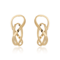 Brinco oval de fio entrelaçado banhado a ouro 18k - Biju & Cia.